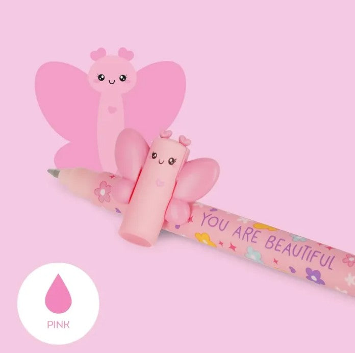Legami Erasable Gel Pen - Pink Ink - Butterfly
