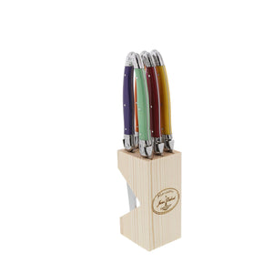 Laguiole Jean Dubost 6 pce Steak Knife Set - Mixed Colours