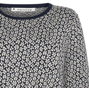 Mansted Flora Crew Neck Cotton Pullover - Navy