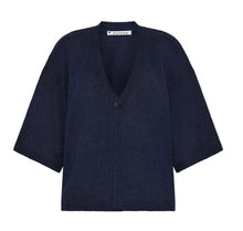 Load image into Gallery viewer, Mansted Limone Linen Cardigan - Navy
