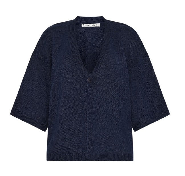 Mansted Limone Linen Cardigan - Navy