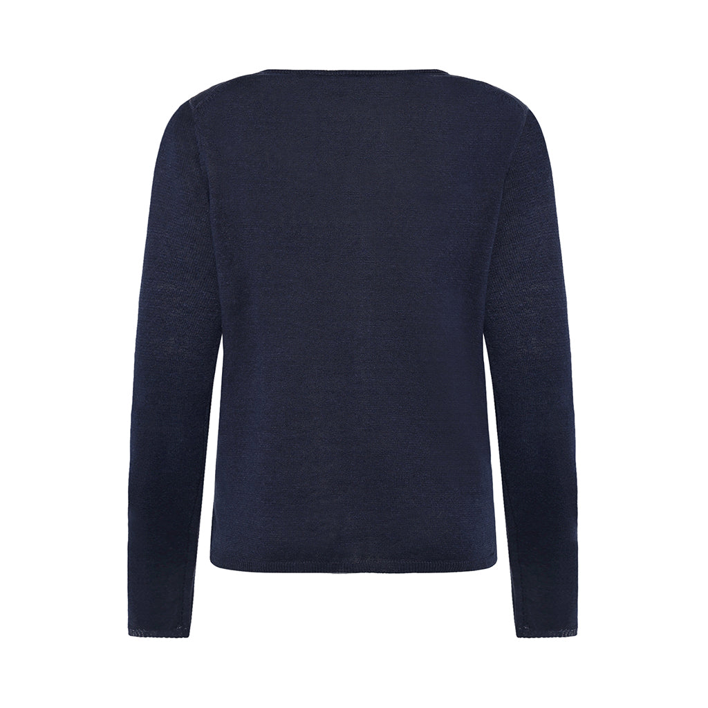 Mansted Pinoir Linen/Hemp Cardi - Navy