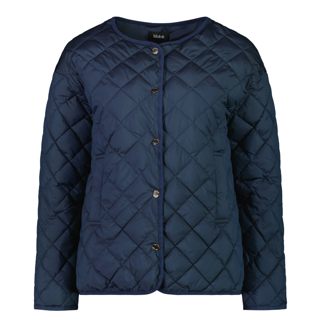 Moke Womens Quilted Jacket - Navy