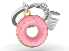 Load image into Gallery viewer, MetalMorphose Keyring - Donut &amp; Coffee

