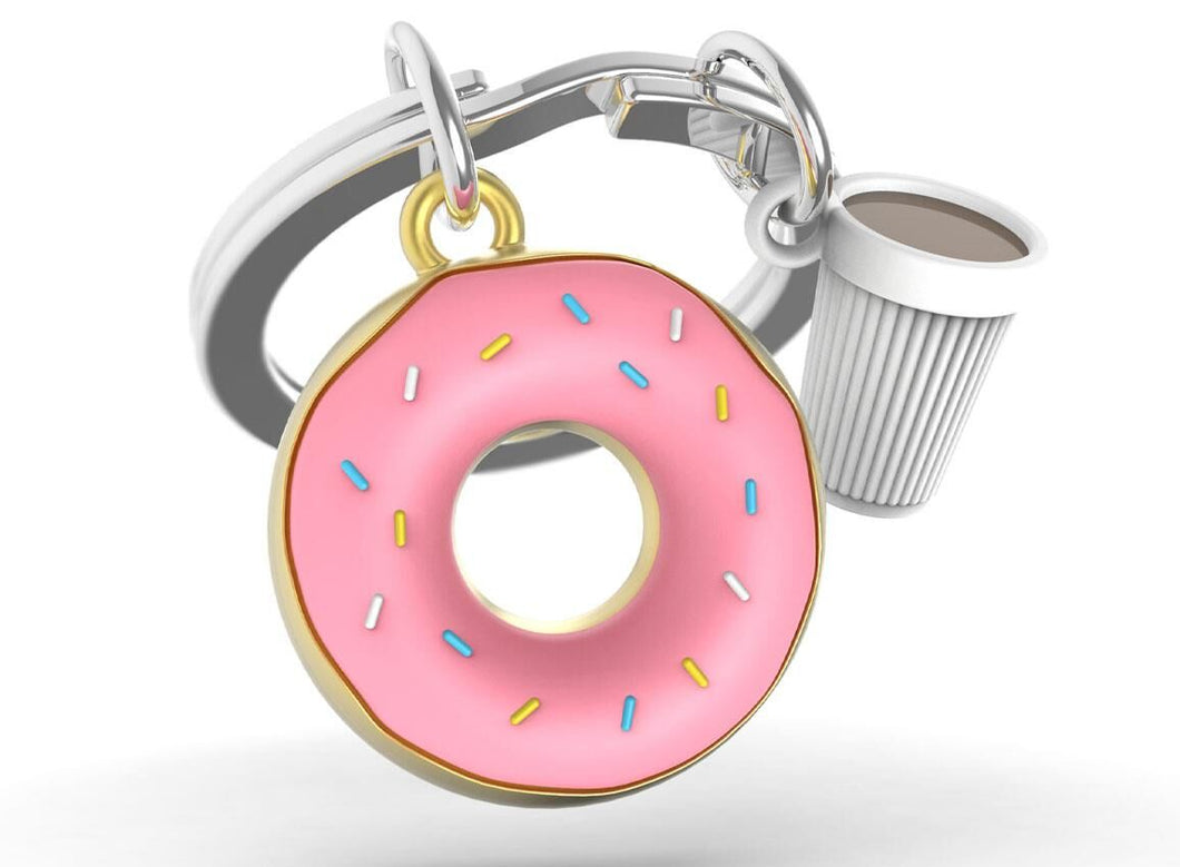 MetalMorphose Keyring - Donut & Coffee