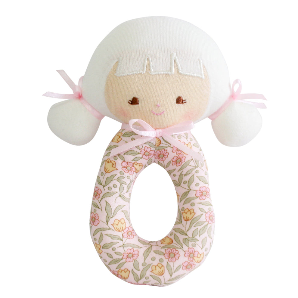 Audrey Grab Rattle 16cm Blossom Lily Pink – Monty & Moo