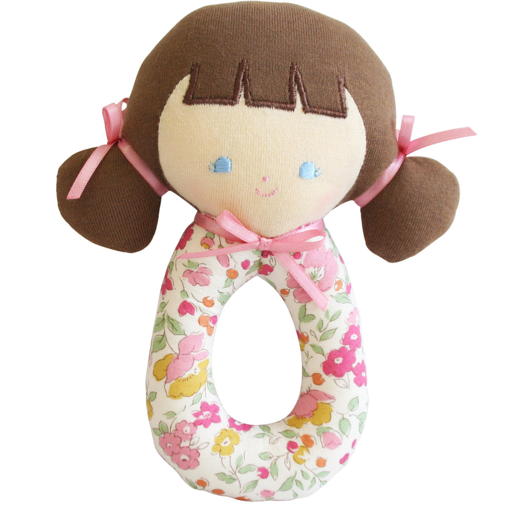 Audrey Grab Rattle 16cm Rose Garden – Monty & Moo
