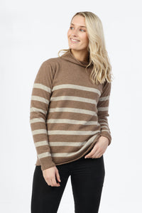 Possum Merino Funnel Neck Jumper - Mink