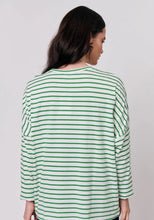 Load image into Gallery viewer, Namastai L/S Tee - Green/White Stripe
