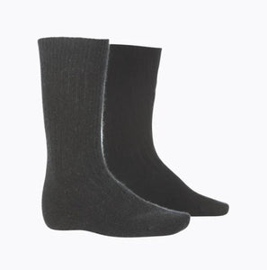 Native World Possum Merino Rib Sock - Charcoal