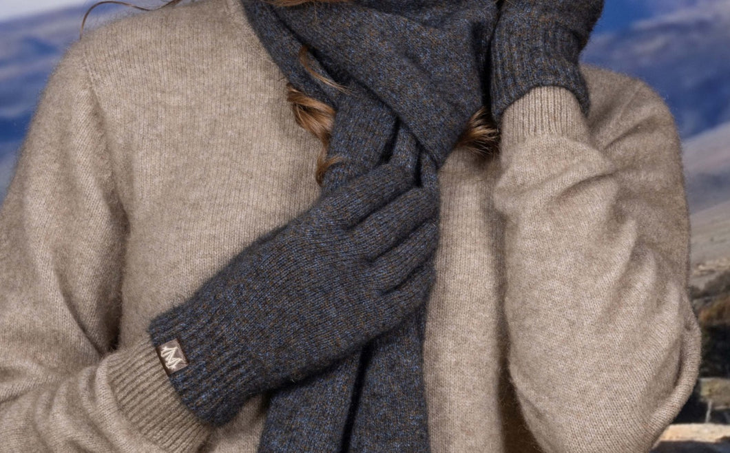 Possum Merino Gloves - Moraine