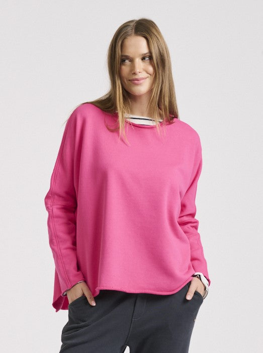 Est1971 Raw L/S Organic Cotton Sweatshirt - Hot Pink