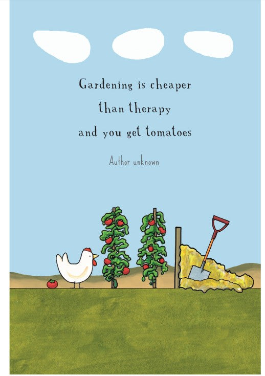 Red Tractor Designs Greeting Card - Garden Therapy..
