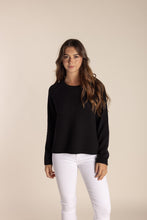 Load image into Gallery viewer, Two T&#39;s Cropped Cotton Sweater - Black
