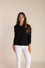 Load image into Gallery viewer, Two T&#39;s Cropped Cotton Sweater - Black
