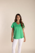 Load image into Gallery viewer, Two T&#39;s Cotton V Neck Tee - Sea Green
