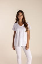 Load image into Gallery viewer, Two T&#39;s Cotton V Neck Tee - White

