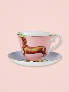 Yvonne Ellen Teacup & Saucer set of 2 - Poodle & Sausage Dog