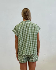 Cotton Pyjamas Short Set - Green Check