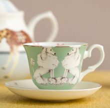 Load image into Gallery viewer, Yvonne Ellen Teacup &amp; Saucer set of 2 - Poodle &amp; Sausage Dog
