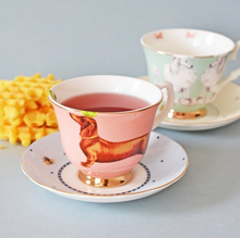 Load image into Gallery viewer, Yvonne Ellen Teacup &amp; Saucer set of 2 - Poodle &amp; Sausage Dog
