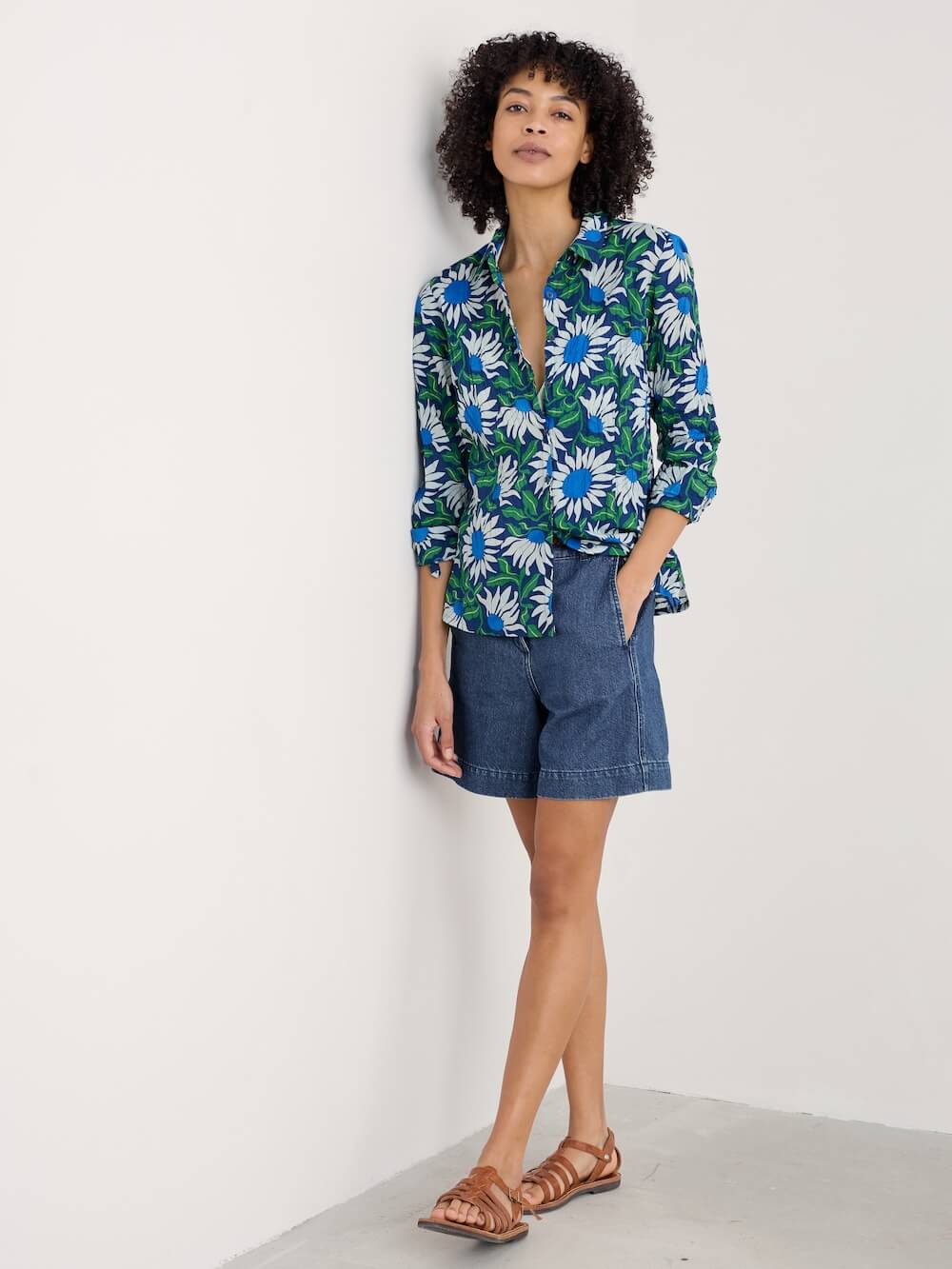 Seasalt Cornwall Larissa Shirt - Bold Sunflower Marine