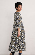 Load image into Gallery viewer, Seasalt Line Strokes Dress Bird Flower Dark Seagrass
