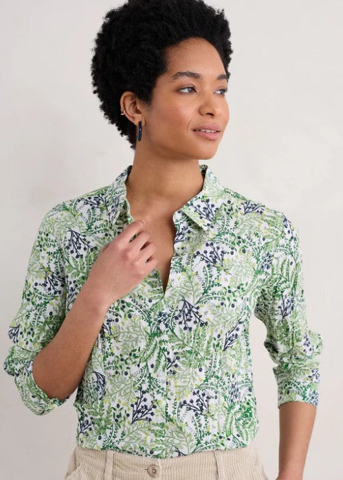 Seasalt Cornwall Larissa Shirt - Pressed Fern Chalk