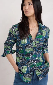 Seasalt Larissa Shirt - Sketchbook Trees Sea Cave