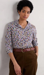 Seasalt Cornwall Larissa Shirt - Sunlit Leaves Chalk