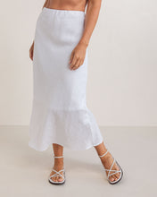 Load image into Gallery viewer, See Saw Linen Bias Slip Skirt - White
