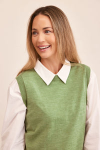 See Saw Merino Wool Vest - Sage