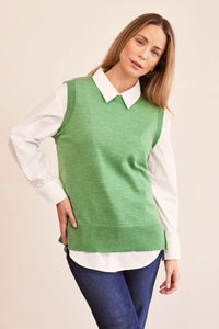 See Saw Merino Wool Vest - Sage