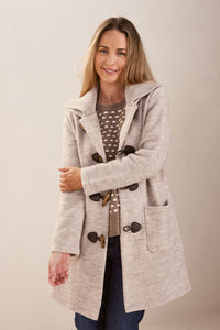 See Saw Boiled Wool Duffle Coat - Natural