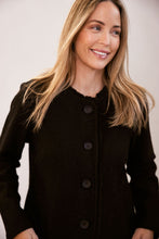 Load image into Gallery viewer, See Saw Boiled Wool Fringe Trim Jacket - Black
