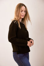 Load image into Gallery viewer, See Saw Boiled Wool Fringe Trim Jacket - Black
