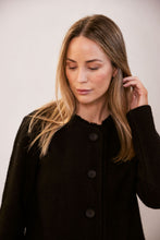 Load image into Gallery viewer, See Saw Boiled Wool Fringe Trim Jacket - Black
