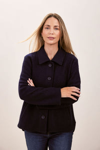 See Saw Boiled Wool Jacket - Navy