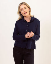 Load image into Gallery viewer, See Saw Boiled Wool Ruffle Trim Jacket - Navy
