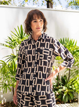 Load image into Gallery viewer, See Saw Cotton 3/4 Sleeve Shirt - Geo Print
