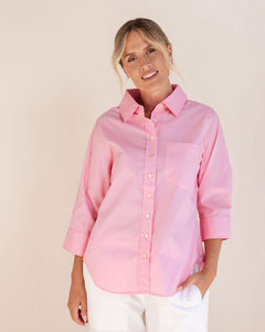 See Saw Cotton 3/4 Sleeve Shirt - Pink DETAILS