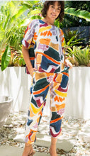 Load image into Gallery viewer, See Saw Linen Blend 7/8 Flat Front Pant - Abstract
