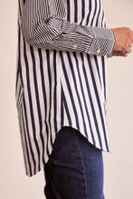 Load image into Gallery viewer, See Saw Cotton 2 Way Stripe Shirt - Navy/White
