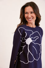 Load image into Gallery viewer, See Saw wool blend Floral Design Jumper - Navy
