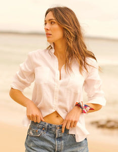 Shirty Girlfriend Linen Shirt - White