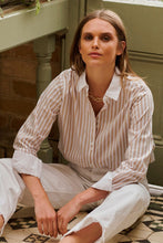 Load image into Gallery viewer, Shirt Women: Shirty Bianca Classic Banker Shirt - Stone Stripe
