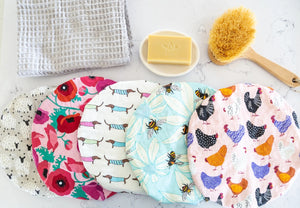 Luxury Linen Shower Cap - Bees