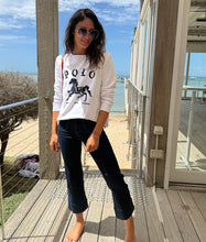 Load image into Gallery viewer, Sophie Moran Polo Sweatshirt - White/Navy
