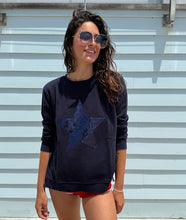 Load image into Gallery viewer, Sophie Moran Zip Star Sweatshirt - Navy/Navy Sequin
