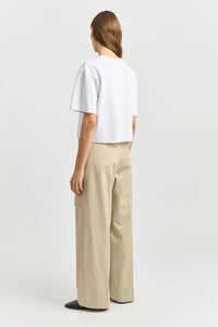 Toorallie Relaxed Crop Cotton Tee - White